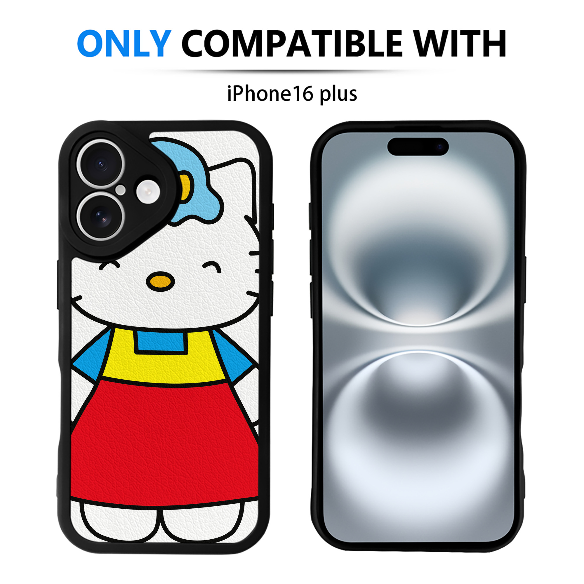 （画像用） Hello Kitty ハローキティ 【iPhone 16シリーズ対応】シリコンスマホケース（レザー調） 材質：シリコン